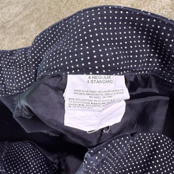 Old Navy Pants Womens Size 4 Black Polka Dot Harper Cropped 30x24 E739 - Picture 5 of 13